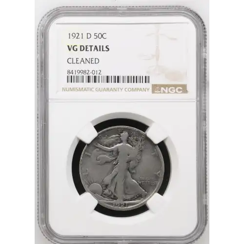 1921 D Walking Liberty Half Dollar NGC VG Details (2)