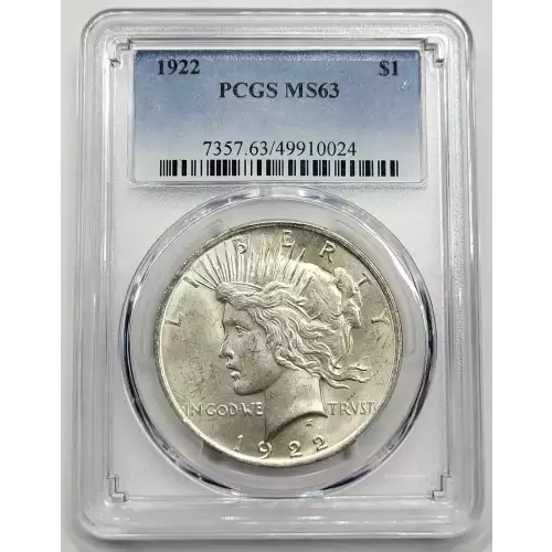  1922 P Peace Silver Dollar PCGS MS-63