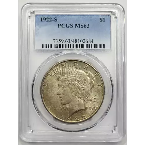 1922 S Peace Silver Dollar PCGS MS-63 (4)