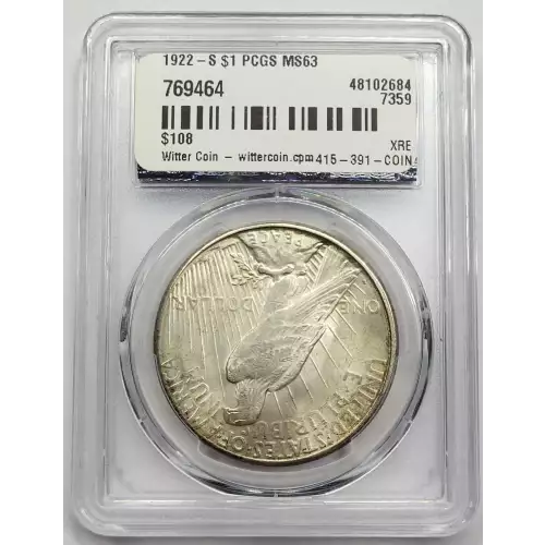 1922 S Peace Silver Dollar PCGS MS-63 (3)