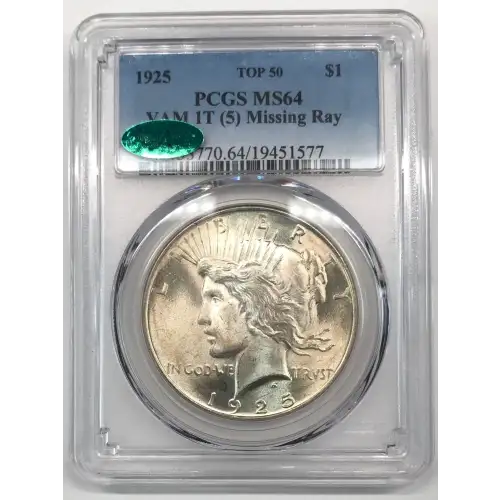 1925 $1 VAM 1T (5), Missing Ray TOP 50