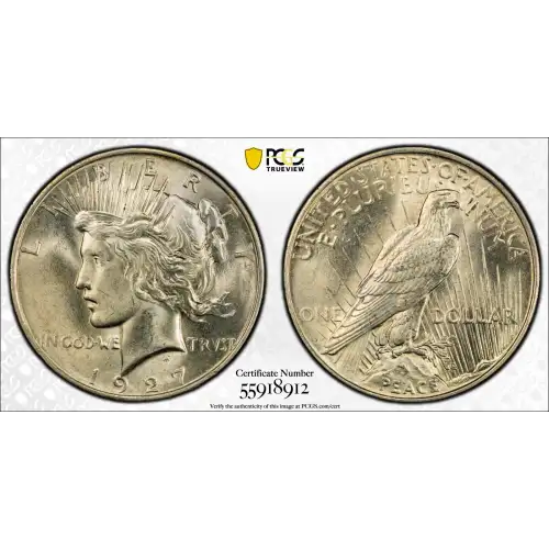 1927 D Peace Silver Dollar PCGS MS-64