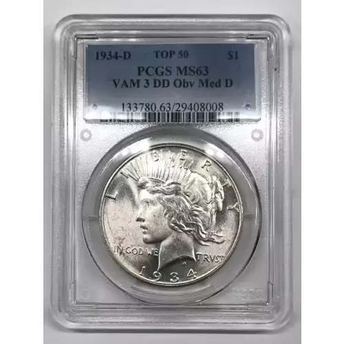 1934-D $1 VAM 3, DDO, Medium D TOP 50 (5)