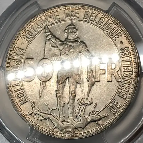 1935 50 Fr BELGIQUE  ↑↓ KM-106.1  Ag (2)