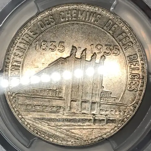1935 50 Fr BELGIQUE  ↑↓ KM-106.1  Ag (5)