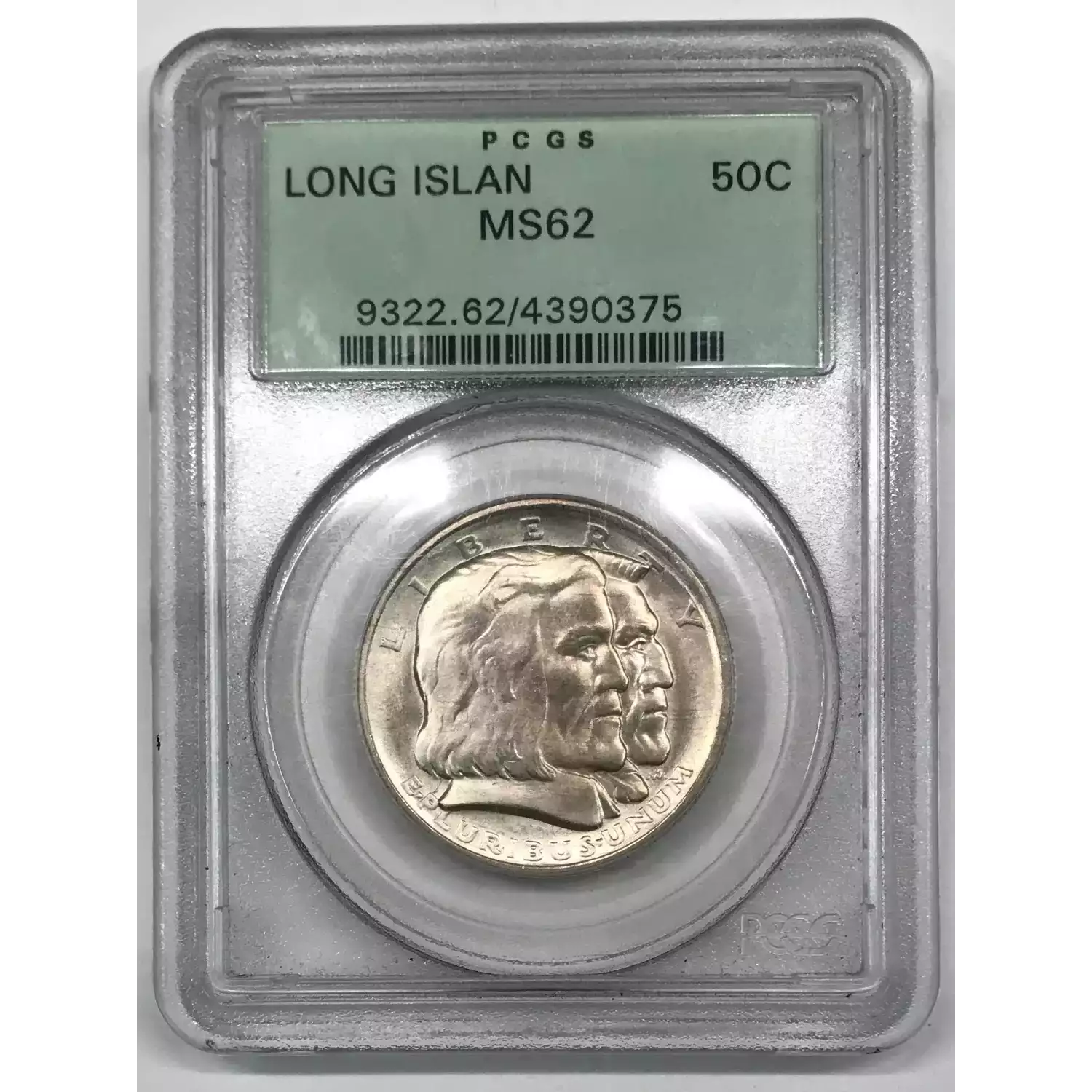 1936 Long Island Tercentenary Commemorative Half Dollar PCGS MS62 Long