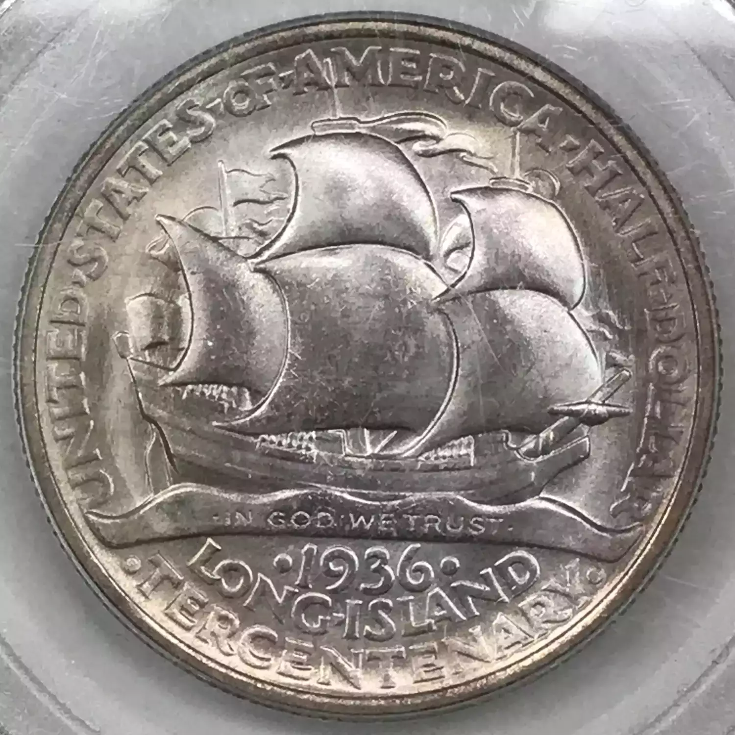 1936 Long Island Tercentenary Commemorative Half Dollar PCGS MS62 Long
