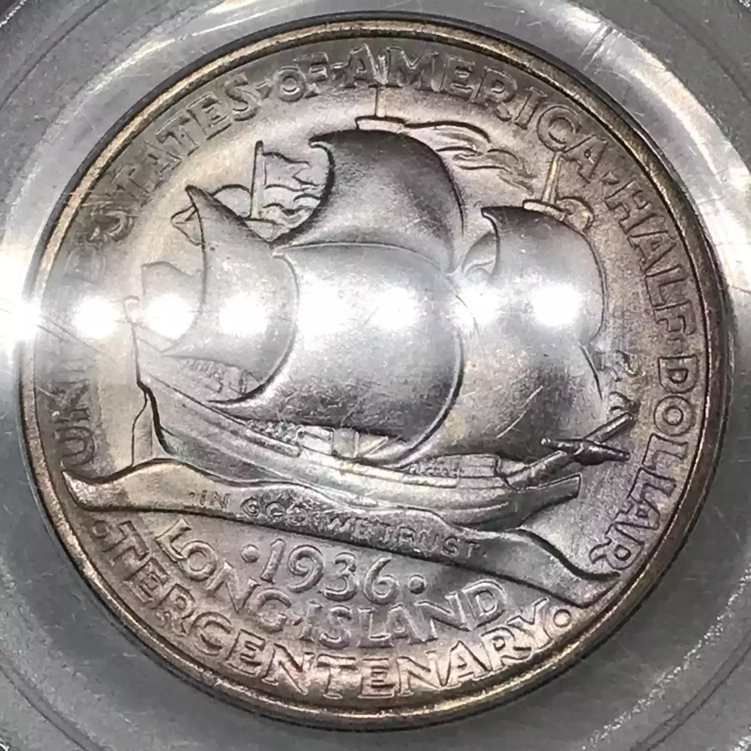 1936 Long Island Tercentenary Commemorative Half Dollar PCGS MS62 Long