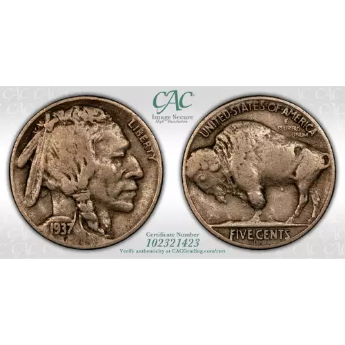 1937-D 3 Legs 5c