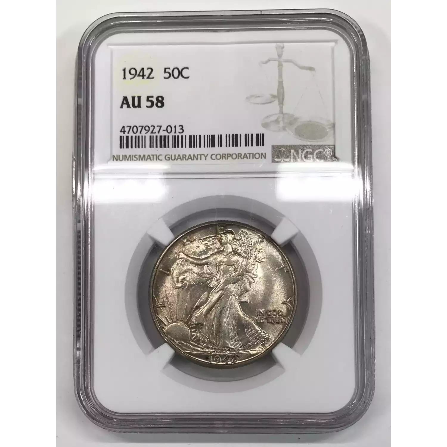 1942 Walking Liberty Half Dollar NGC AU-58 - Old Pueblo Coin