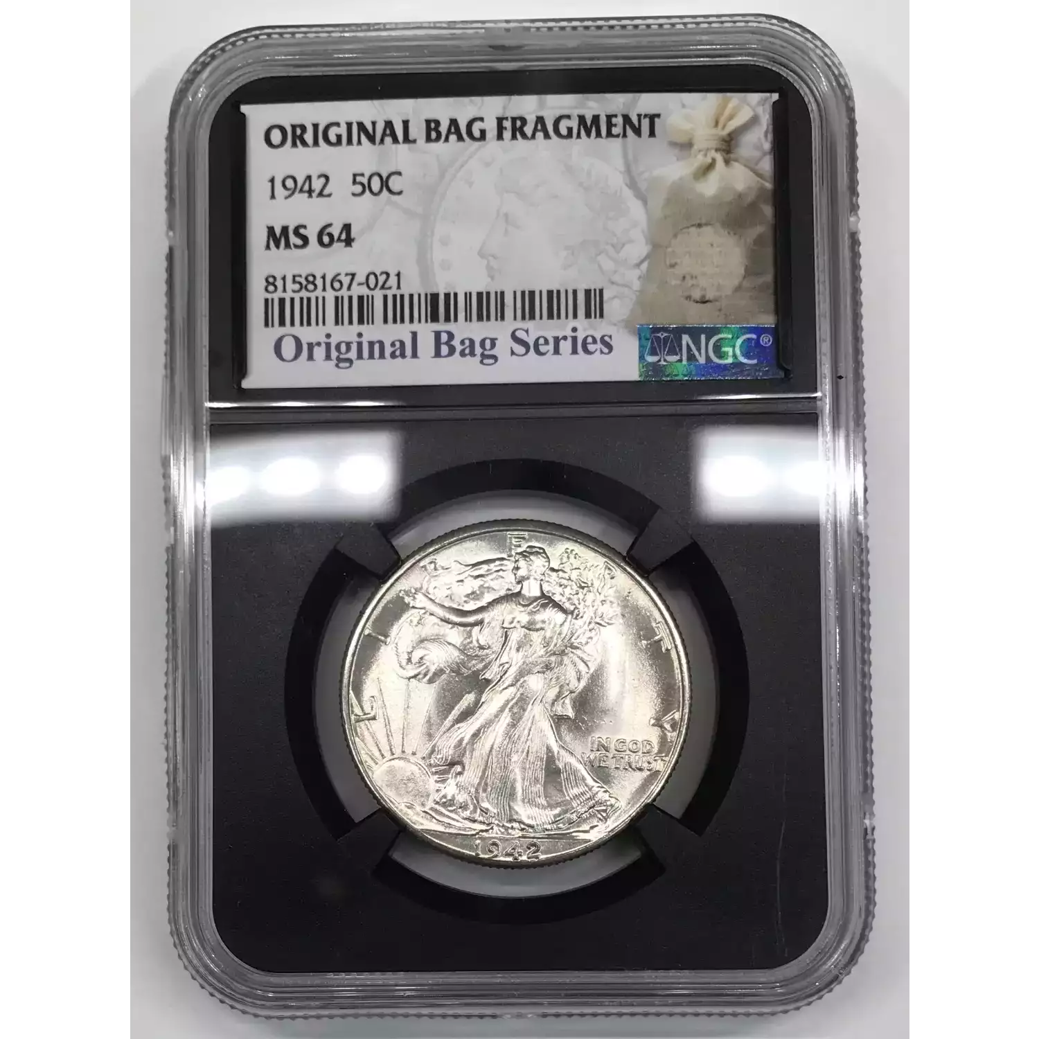 1942 Walking Liberty Half Dollar NGC MS-64 Original Bag Fragment Series ...