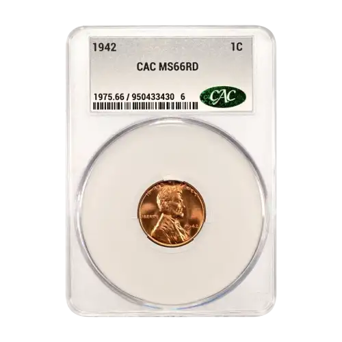 1942 P Lincoln Wheat Cent CACG MS 66 RD (2)