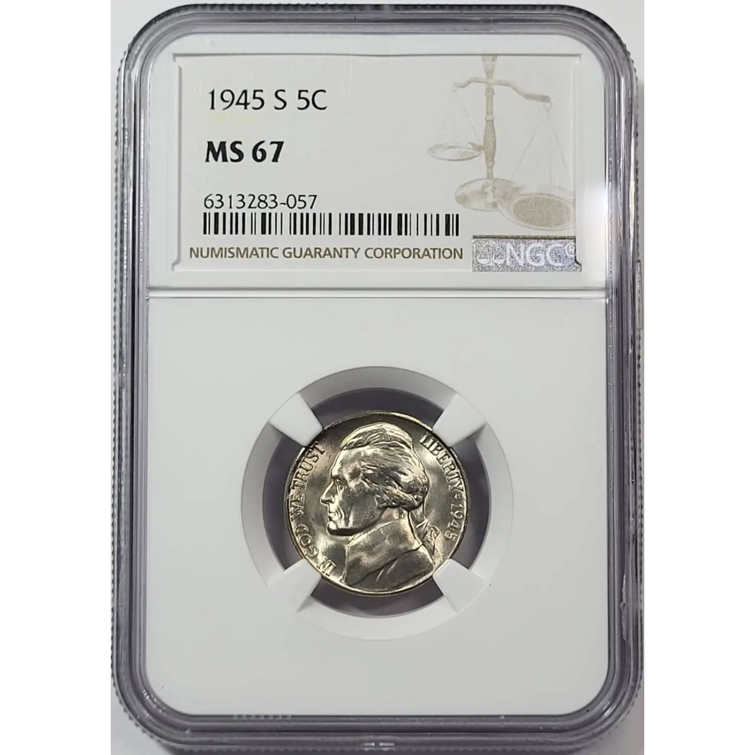1945-S Jefferson Nickel NGC MS-67 - Old Pueblo Coin