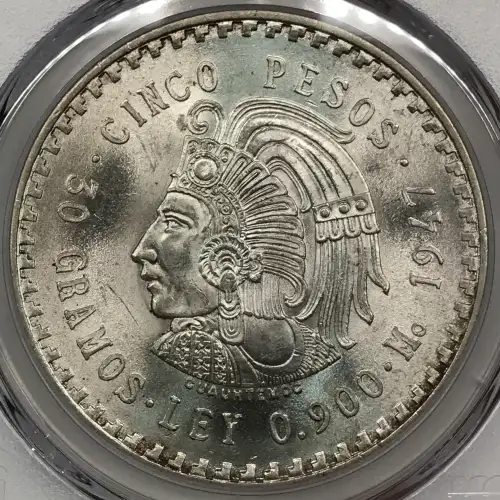 1947-Mo 5 Peso Cuauhtemoc KM-465 Ag (4)