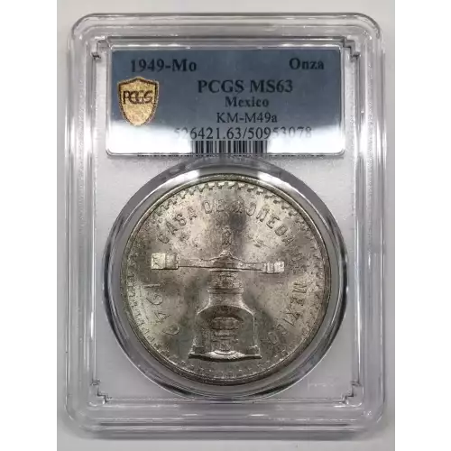 1949-Mo MEXICO Silver ONZA PCGS MS-63 KM-M49a - Old Pueblo Coin