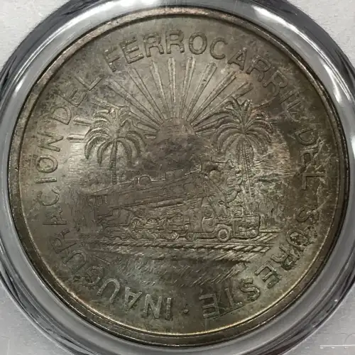 1950-Mo 5 Peso Southeastern Railroad KM-466  Ag (2)