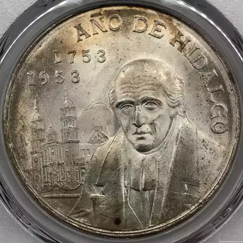 1953-Mo 5 Peso Hidalgo KM-468 (4)