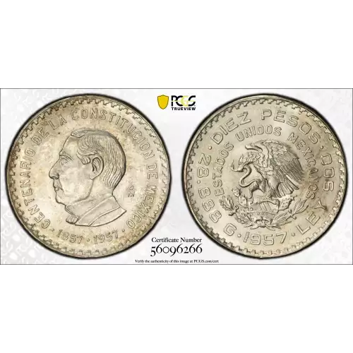 1957-Mo 10 Peso Constitution