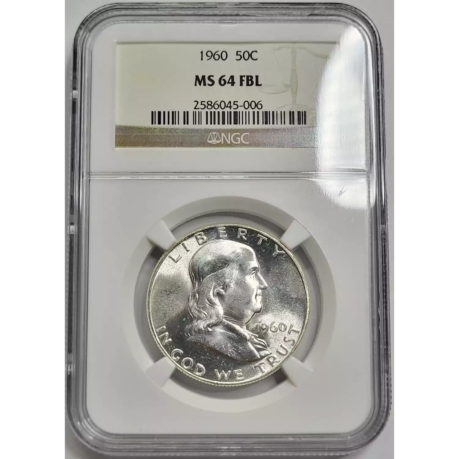 1960 Franklin Half Dollar NGC MS-64 FBL - Old Pueblo Coin