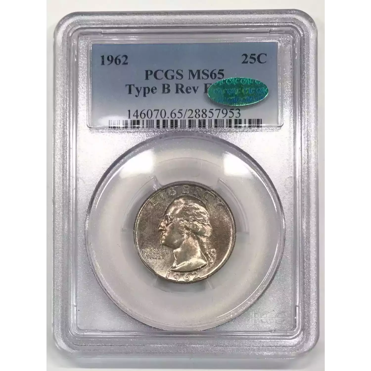1962 Silver Washington Quarter PCGS MS-65 Type B Rev FS-901