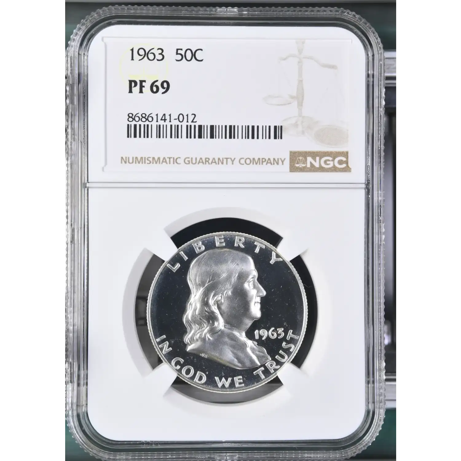 1963年 アラブ共和国 銀貨 1963年 フランクリン ハーフダラー銀貨 PF68 NGC認定【アメリカ合衆国