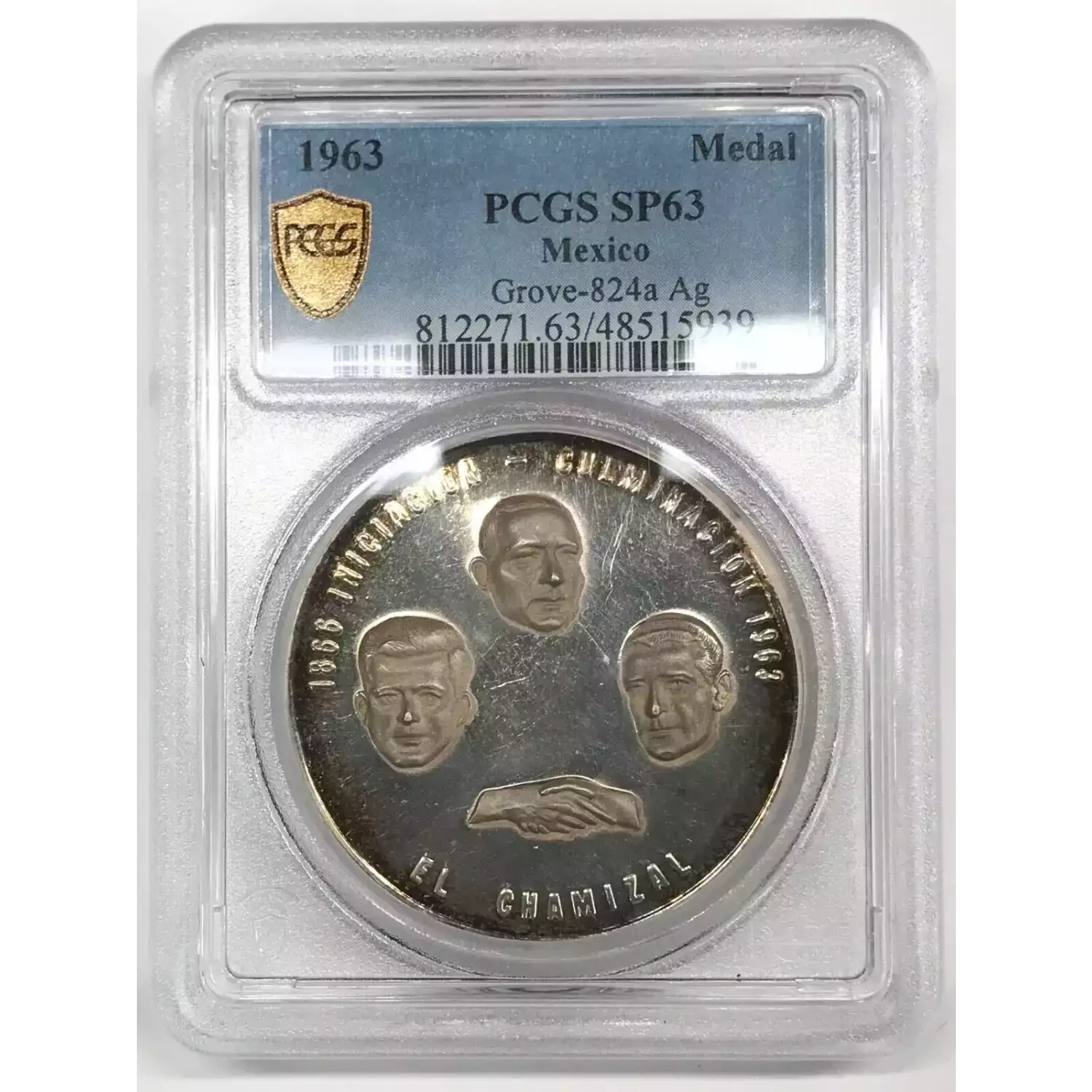 1963 Mexico Medal PCGS SP-63 Grove-824a Ag - Old Pueblo Coin