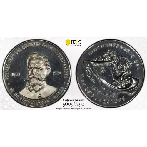 1963 Medal Grove-P-50a Ag Venustiano Carranza