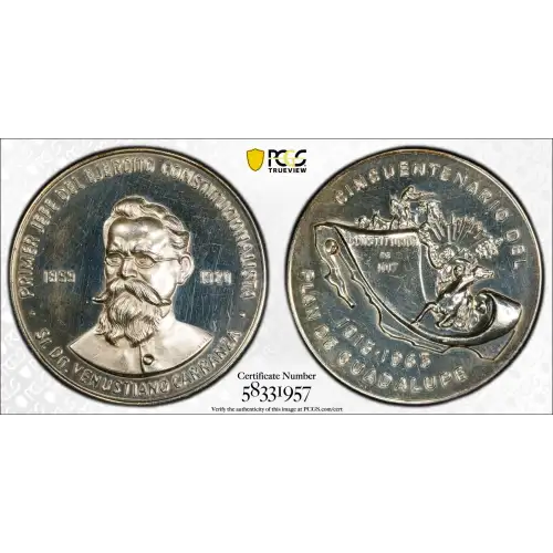 1963 Medal Grove-P-50a Ag Venustiano Carranza