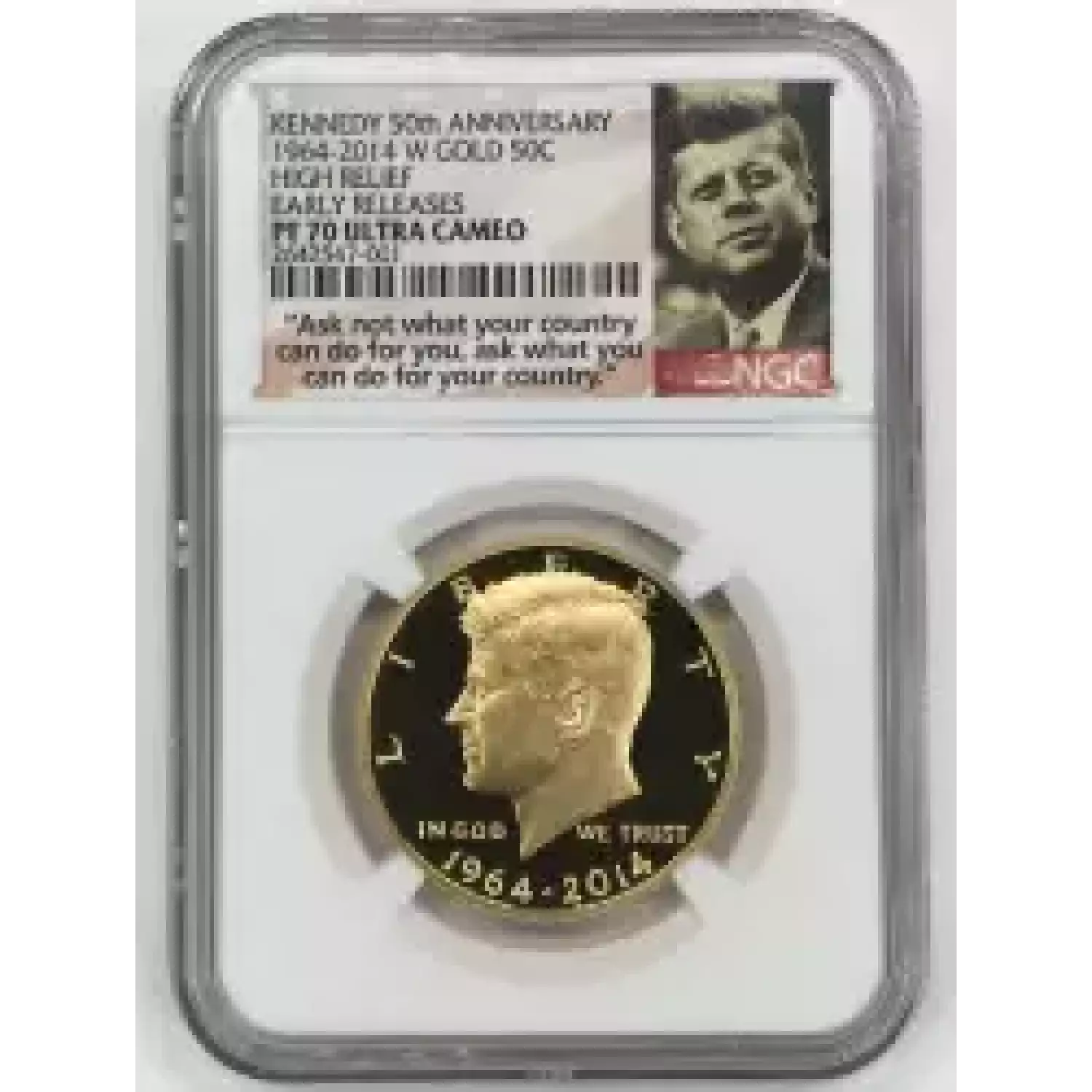 1964-2014 W HIGH RELIEF EARLY RELEASES KENNEDY 50th ANNIVERSARY ULTRA CAMEO