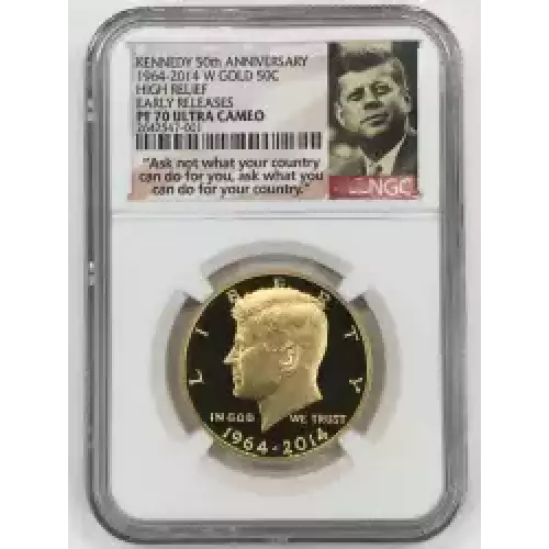 1964-2014 W HIGH RELIEF EARLY RELEASES KENNEDY 50th ANNIVERSARY ULTRA CAMEO