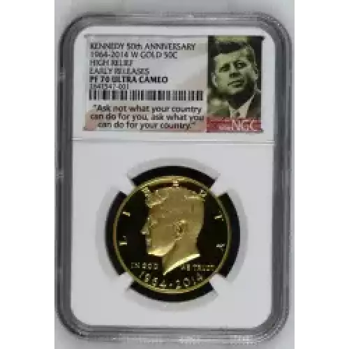 1964-2014 W HIGH RELIEF EARLY RELEASES KENNEDY 50th ANNIVERSARY ULTRA CAMEO