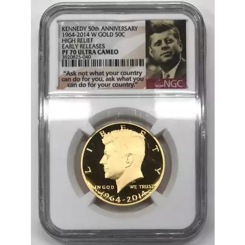 1964-2014 W HIGH RELIEF EARLY RELEASES KENNEDY 50th ANNIVERSARY ULTRA CAMEO
