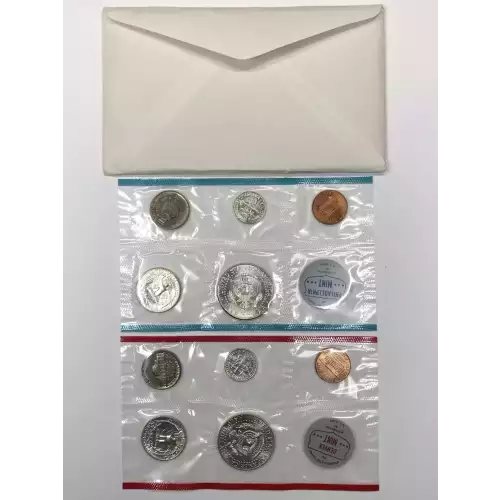 1964 US Mint 10-Coin P&D Uncirculated Set w OGP Envelope - Silver