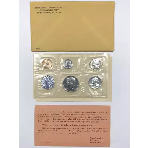 1964 US Mint Silver Proof Set w OGP Envelope & Paper