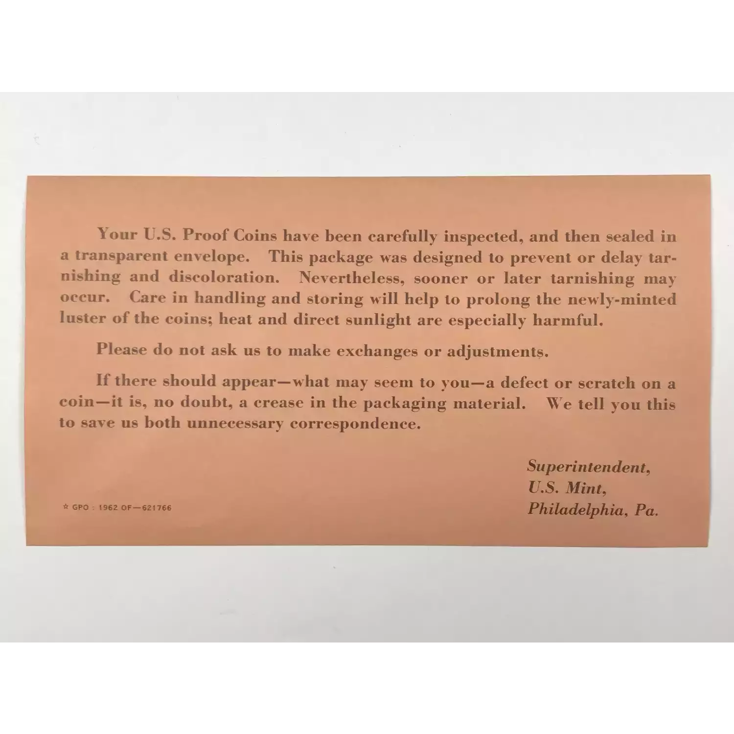 1964 US Mint Silver Proof Set w OGP Envelope & Paper (3)