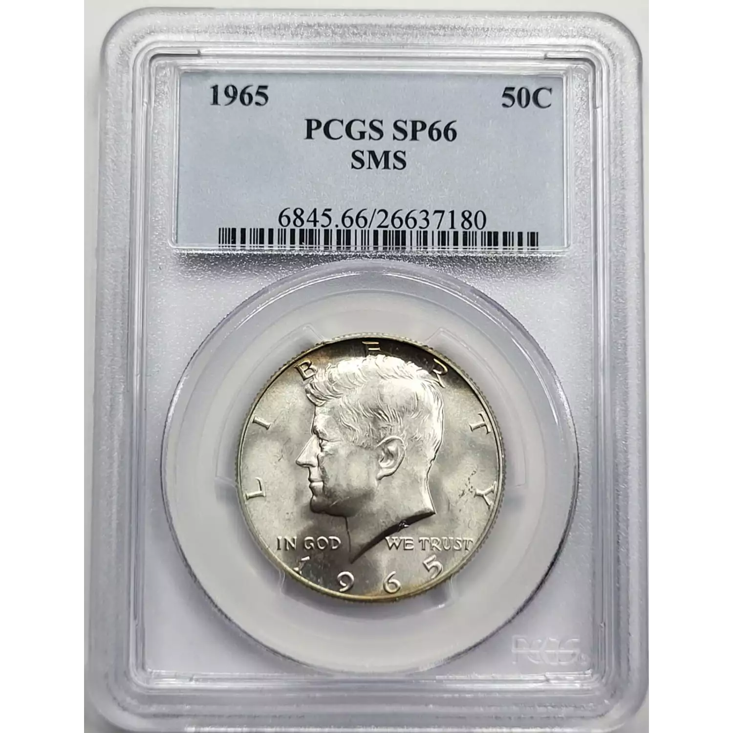 Moneta Argento Stati Uniti 1965 Philadelphia Moneta Mezzo Dollaro Kennedy 1965 - 40% Argento, Condizione Fior Di Conio (BU), Zecca Di Philadelphia Moneta Argento 40% Kennedy - Foto 5