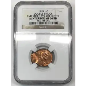 1965 DOUBLE STRUCK 2ND STRIKE 75% OFF CENTER RD (4)