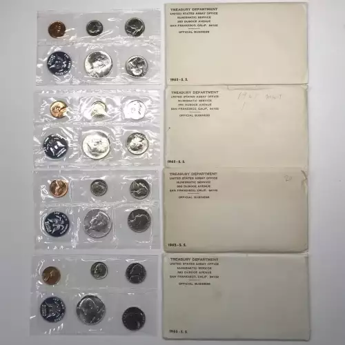 1965 Special Mint Set SMS w US Mint OGP Envelope -40% Silver Kennedy Half Dollar