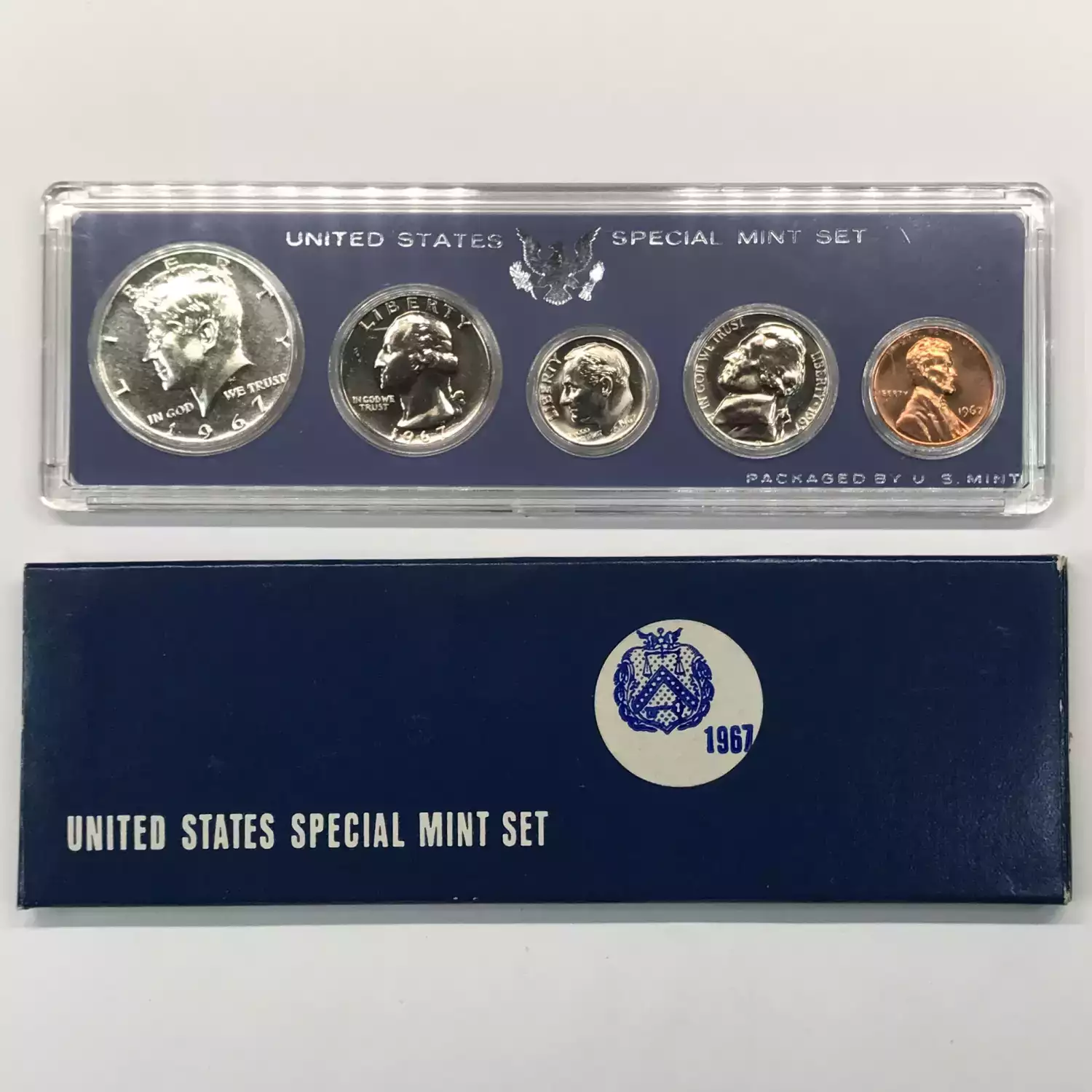 1967 Special Mint Set (SMS) w US Mint OGP Box - 40% Silver Kennedy Half Dollar (2)