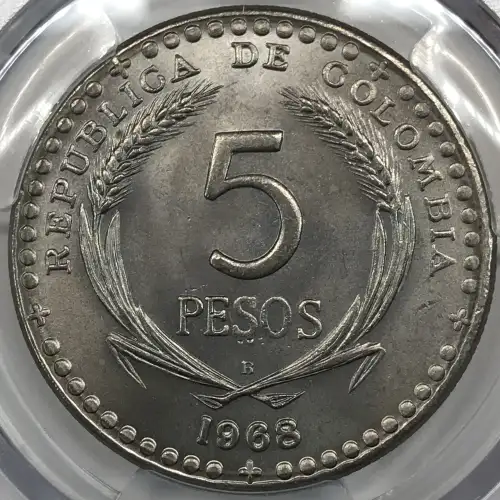1968-B 5 Peso Intn'l Eucharistic Congress (5)