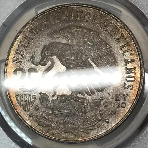 1968-Mo 25 Peso Olympic KM-479.1 Rings Align, Straight Tongue (5)