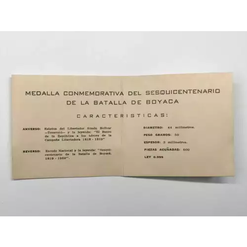 1969 Medal Battle of Boyaca Ag (5)