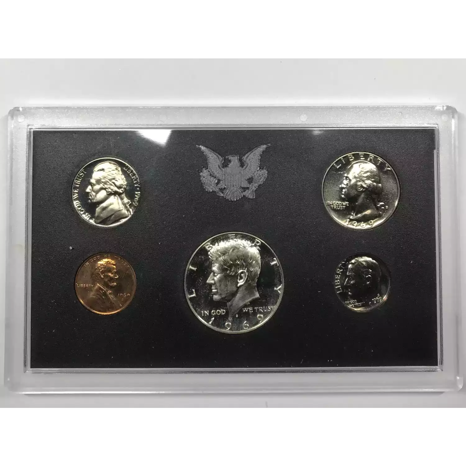 1969 US Mint Proof Set w OGP Box - 40% Silver Kennedy Half Dollar (3)