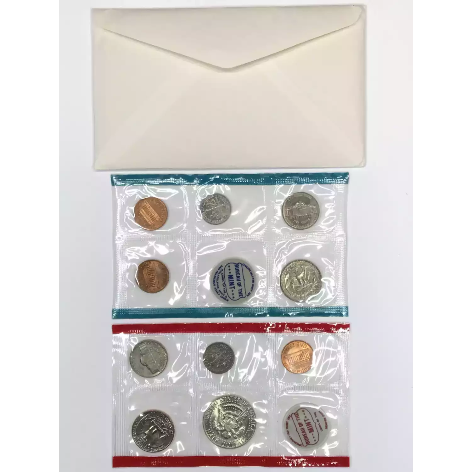 1969 US Mint Uncirculated 10-Coin P&D Set 1969-D 40% Silver Kennedy Half Dollar (6)