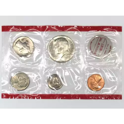 1969 US Mint Uncirculated 10-Coin P&D Set 1969-D 40% Silver Kennedy Half Dollar (5)