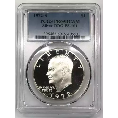 1972-S $1 Silver DDO FS-101, DCAM