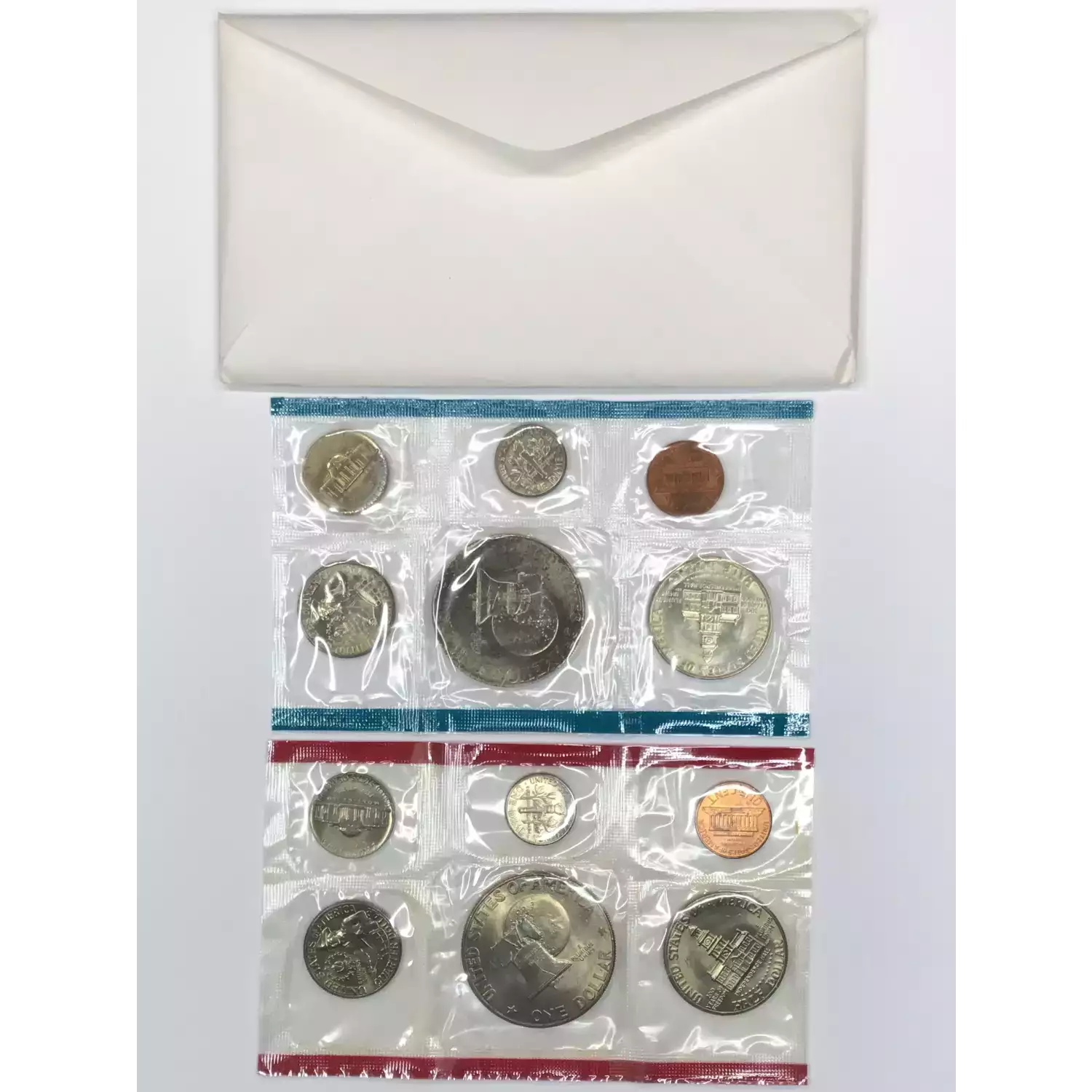 1975 US Mint Uncirculated 12-Coin P&D Set - Type 1 Eisenhower Dollar