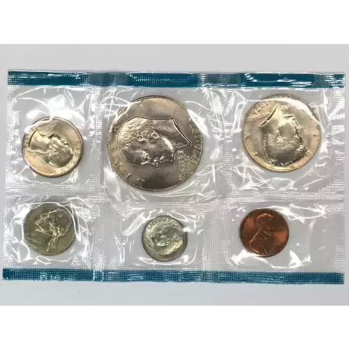 1975 US Mint Uncirculated 12-Coin P&D Set - Type 1 Eisenhower Dollar (4)