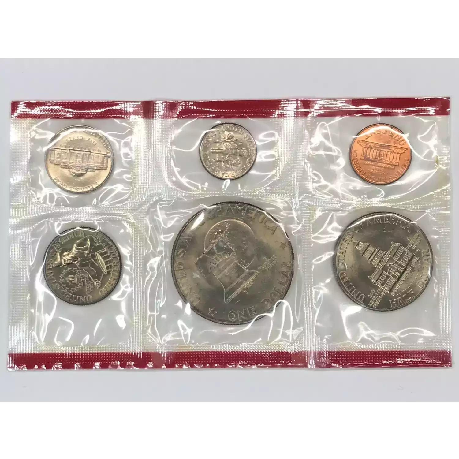 1975 US Mint Uncirculated 12-Coin P&D Set - Type 1 Eisenhower Dollar (3)