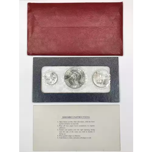 1976-S 3-Piece Silver Uncirculated Mint Set w Red Envelope OGP -US Bicentennial 